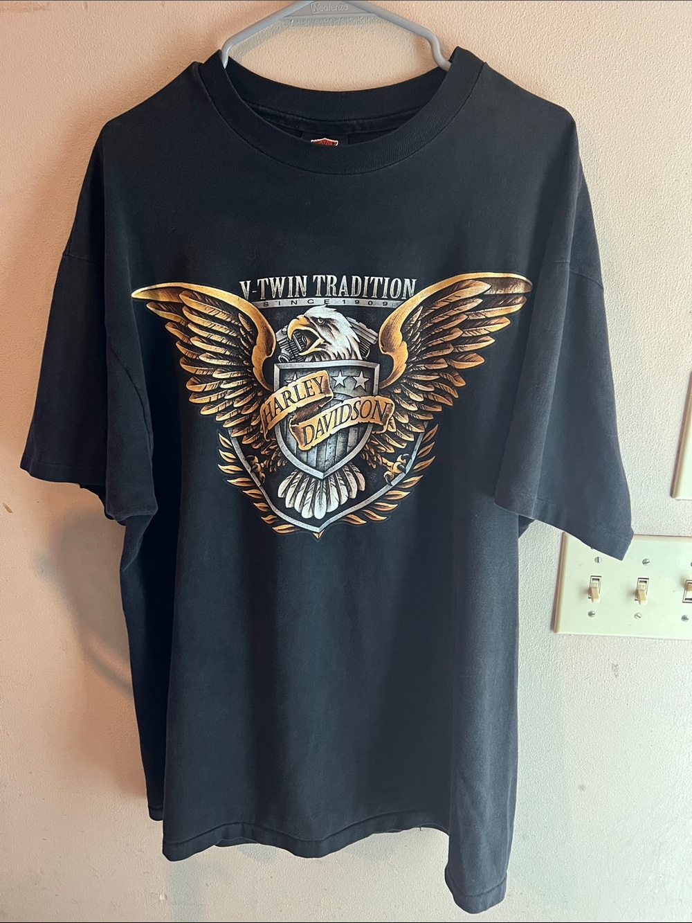 VINTAGE 1987 HARLEY DAVIDSON V-TWIN TRADITION TSHIRT SINGLE STITCH SIZE XL